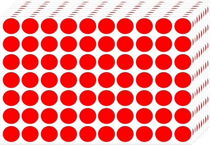 3500 Dot Stickers, 3/4 inch Red Coding Labels - Circle, Price, Dot Stickers for Office, Classroom, Students