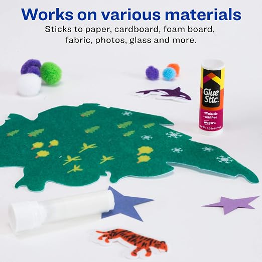 Avery® Glue Stick White, Washable, Permanent Glue, 6 Per Pack, 3 Packs, 18 Total (98095)