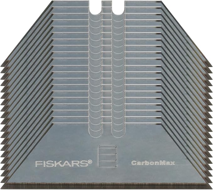 Fiskars Pro CarbonMax 3/4" Utility Knife Blades, Replacement Blades made with Carbon Steel, 20-Pack
