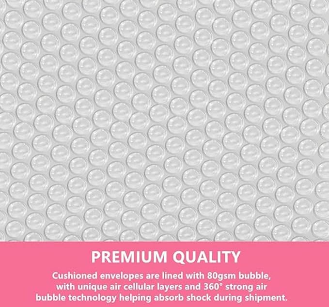 Bubble Mailers 4x6 Inch 12 Pack Small Padded Envelopes Poly Thicken Padded Self Seal Envelopes Bags (Pink, 4X6 Inches)
