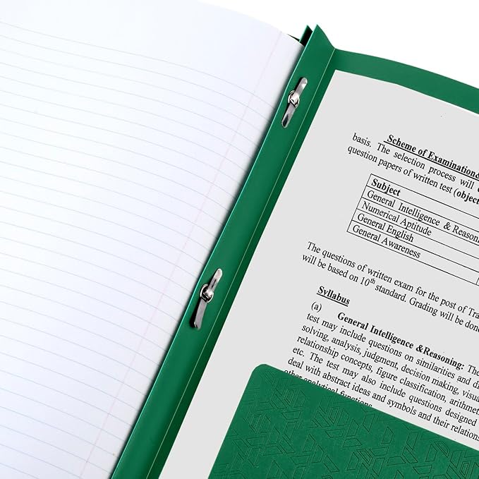 Five Star 2 Pocket Folder, Plastic Folder with Stay-Put Tabs and Prong Fasteners, Fits 3-Ring Binder, Holds 8-1/2" x 11" Paper, Writable Label, Forest Green (72111) (Pack of 2)