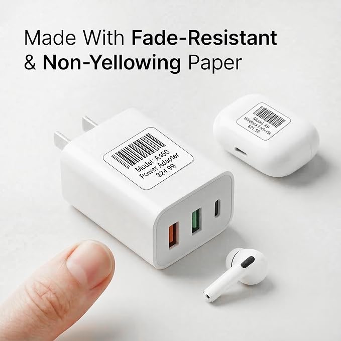 1" X 1" Matte White Printable Labels (500 Sheets, 31500 Stickers) | Custom Stickers, Logo and Barcode Stickers for Laser & Inkjet Printers - Spartan Industrial Template S001