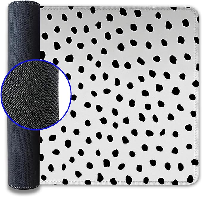 Boho Extended Desk Pad Mouse Pad,Large Polka Dot Mouse Mat with Stitched Edges,Non-Slip Rubber Base Mousepad for Office Computer Keyboard Laptop Home(27.5X11.8 in)