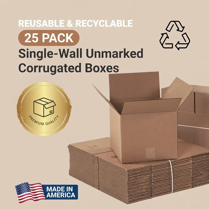 Large Moving Boxes 20x20x15 Inch | Kraft Corrugated Cardboard Boxes for Packing, Moving and Storage, Multi Purpose Use| Single-Wall, 65 lbs Capacity (Pack of 20)