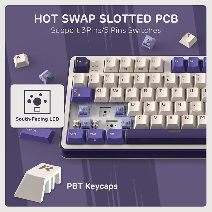 RK ROYAL KLUDGE S98 Wireless Mechanical Keyboard w/Smart Display & Knob | 96% RGB Wireless Gaming Keyboard BT/2.4G/USB-C, Hot Swappable Custom Keyboards, Creamy Sound Silent Computer Keyboard