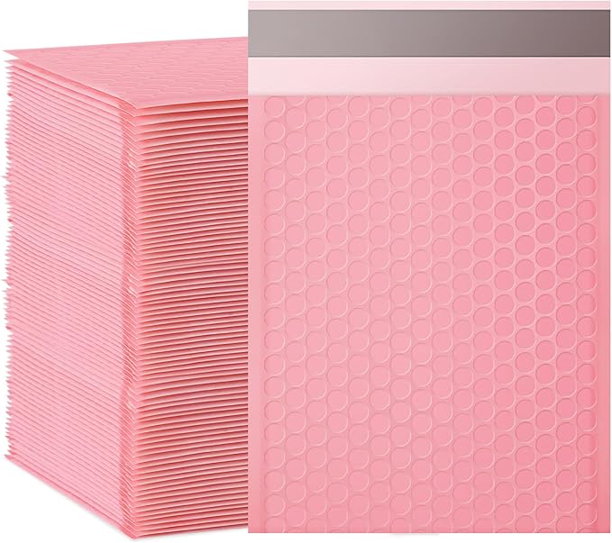 Bubble Mailers, 6x9 Inch Padded Bubble Mailers Pack of 100 Bubble Envelopes Opaque Self Seal Adhesive Waterproof Bags for Shipping and Packaging (Pink, 6x9-100Pc)