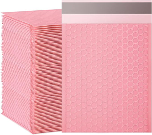 Bubble Mailers, 6x9 Inch Padded Bubble Mailers Pack of 100 Bubble Envelopes Opaque Self Seal Adhesive Waterproof Bags for Shipping and Packaging (Pink, 6x9-100Pc)