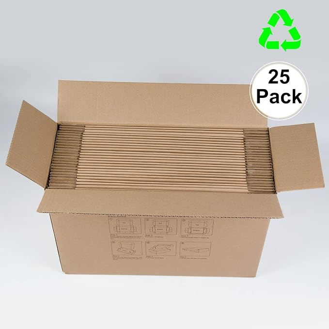 13x10x2 Inches Shipping Boxes Pack of 25, Brown Corrugated Cardboard Boxes for Small Bussiness