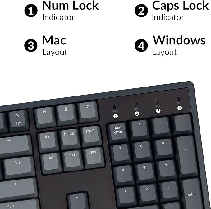 Keychron K10 Full Size 104 Keys Bluetooth Wireless/USB Wired Mechanical Gaming Keyboard with Keychron Super Brown Switch/RGB Backlight/Multitasking Computer Keyboard for Windows/Mac, Aluminum Frame