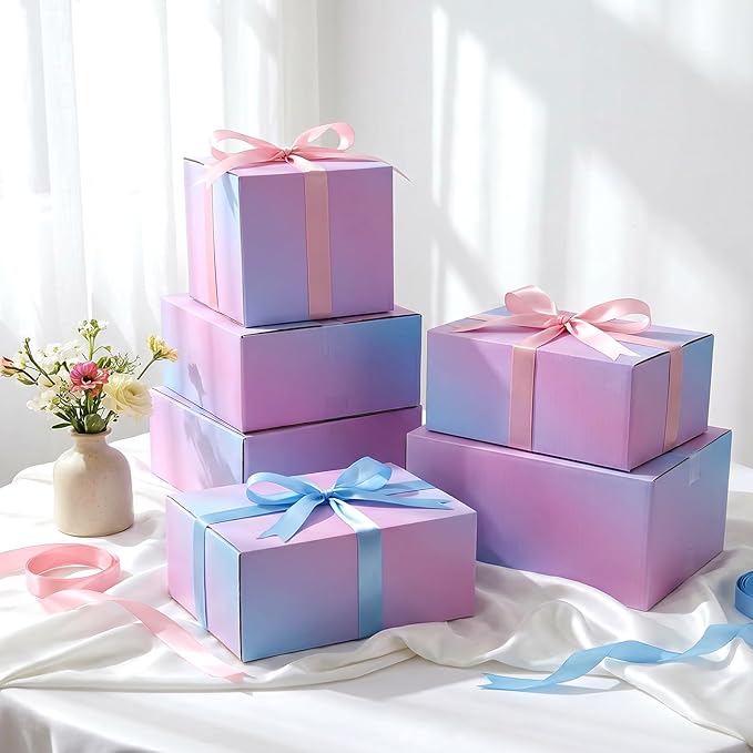 Small Shipping Boxes 6x6x6 Inches, 30 Pack Colorful Corrugated Cardboard Boxes, Cube Mailer Boxes for Small Business Packaging Mailing
