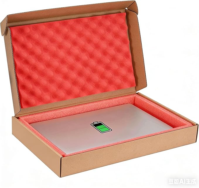 Laptop Shipping Box Secure Mailer Box Kraft Mailing Boxes with Protection Foam Without Available Space for Chargers or Cords, Fits Most Laptop Screen Sizes (Pack of 2)