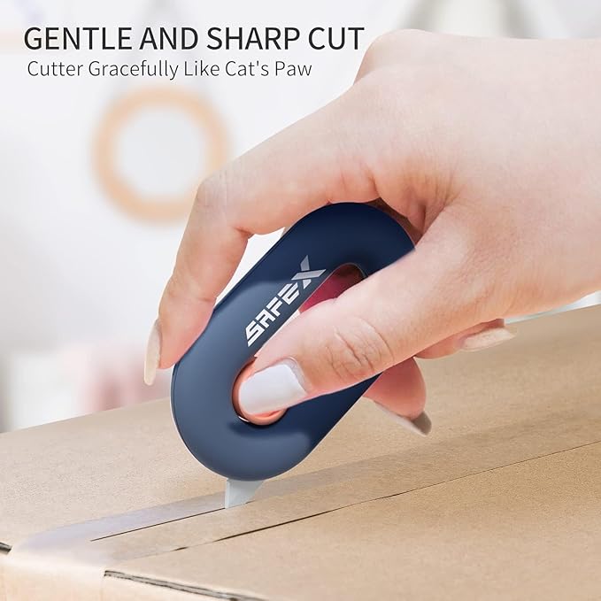 Box Cutter Retractable, Box Opener, Ceramic, Built-In Magnetic, Mini, Safety, Cute, Small, Package Opener for Women