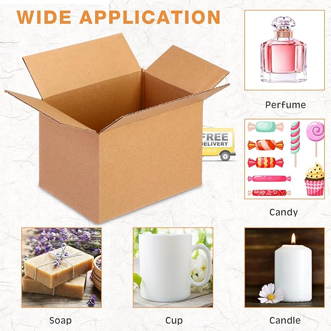 Yeaqee 72 Pcs Shipping Boxes Corrugated Cardboard Small Shipping Boxes for Packaging Mailing Packing Moving Small Business Storage Crafts Gifts(6x4x4 Inch,Kraft Color)
