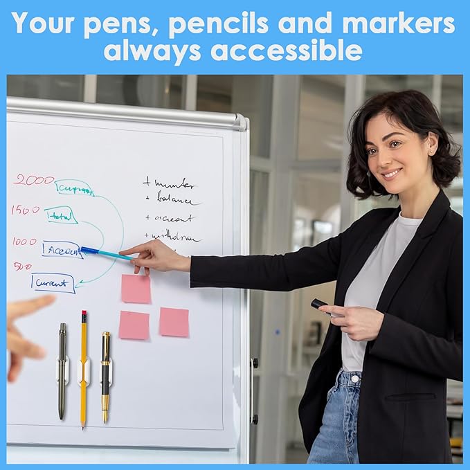 20 PCS Adhesive Pencil Holders for Desk, Silicone Pencil Holder for Notebook, Marker Holder for Clipboard and Wall, Classroom School Office Desk Accessories, Teacher Supplies