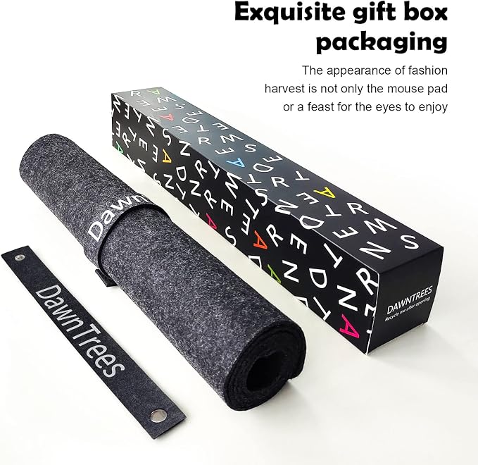 DAWNTREES Large Felt Desk Mat,39.4''x19.69'' Full Keyboard and Mouse Pad | Non-Slip Computer Desk Mat for Home and Office,100x50CM Felt Desk Pad Protector (Dark Gray)