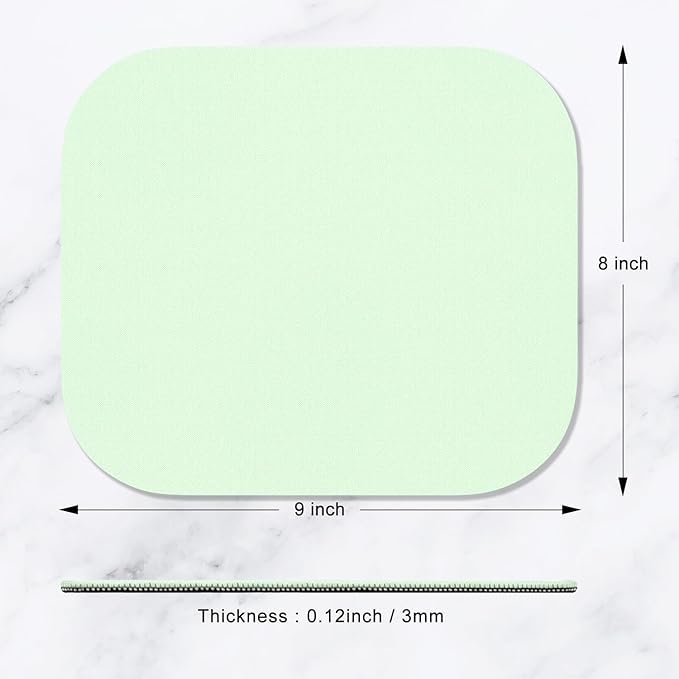 Hsurbtra Mouse Pad, Premium-Textured Small Square Mousepad 8 x 9 Inch Green, Thick 3 mm Anti-Slip Waterproof Rubber Pretty Cute Computer Mat for Office Home Gaming Laptop Men Women Kids