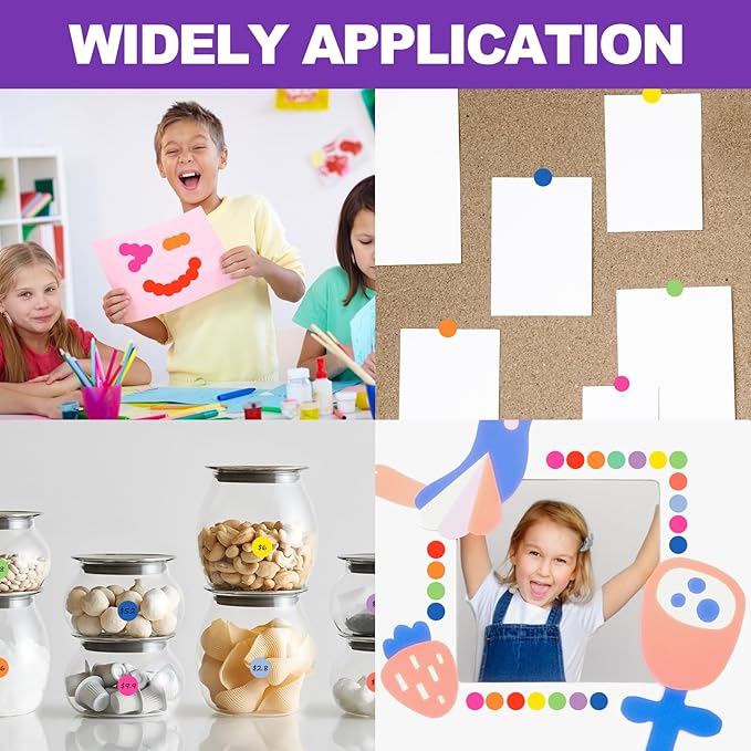 1600Pcs 3/4 inch Colored Dot Stickers Round Color Coding Labels Polka Circle Dot Label Sticker for Office, 10 Colors Micro-Coloring Stickers for Labels, Posters, Calendars, Set of Colored Dots