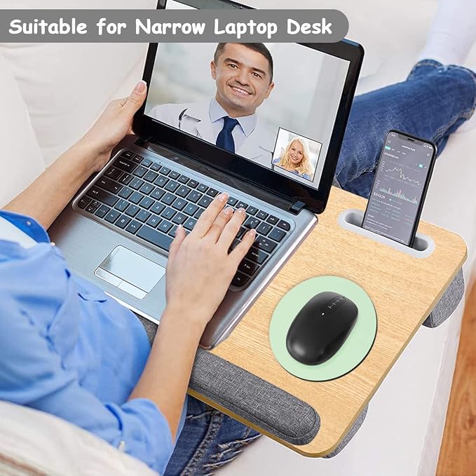 Dapesuom Small Mouse Pad, 6 x 6 Inch Thick Rubber Premium-Textured Non-Slip Portable & Washable Round Mini Mouse Mat for Women Wireless Laptops Keyboard Tray Gaming Computer Office Travel, Lake Green