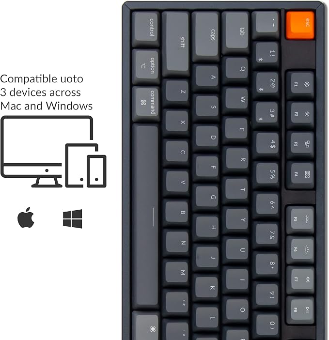 Keychron K10 Full Size 104 Keys Bluetooth Wireless/USB Wired Mechanical Gaming Keyboard for Mac with Keychron Super Red Switch/RGB Backlight/Multitasking Computer Keyboard for Windows, Aluminum Frame
