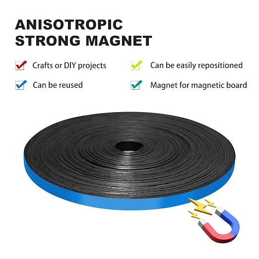 CHUNNIAO Blue Magnetic Whiteboard Tape for Classroom&Office,Fine Lines - 1/5 in x 40 yd x 24 mil,High Energy Thin Magnet Strips,120 Ft Suit for Large White Board