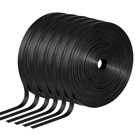 CHUNNIAO 1/4" Black Magnetic Strips for Whiteboard,Fine Line Gridding Tape,Thin Magnet Tapes,Value Packaging 6 Roll(Total 600 Feet)