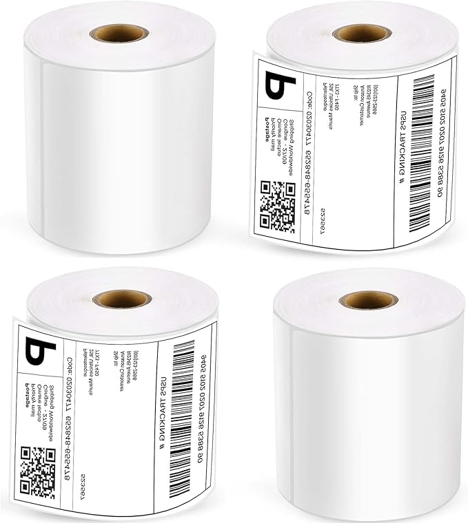 4"x 6" Direct Thermal Shipping Labels, 1" Core, Perforated, 250 Labels per Roll, Thermal Printer Labels 4x6