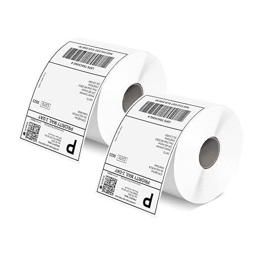 MUNBYN 4x6 Inch Thermal Labels, 1000 Sheets/2 Rolls(500 Pcs per Roll) | Shipping Paper for Thermal Printers, No BPA and BPS, Print Clear and Sharp, Compatible with Most Thermal Printers
