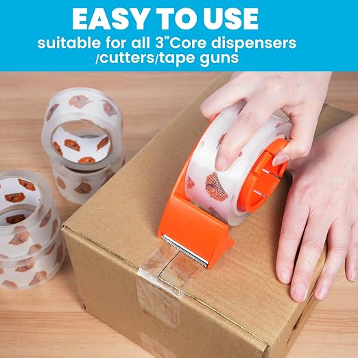 TAPEBEAR Super Clear Packing Tape 1.88" x 55Yards 2.7mil Thick Moving Tape | Storage Packaging Tape Heavy Duty Tape Refills, High Transparency, Long Lasting, 12Rolls