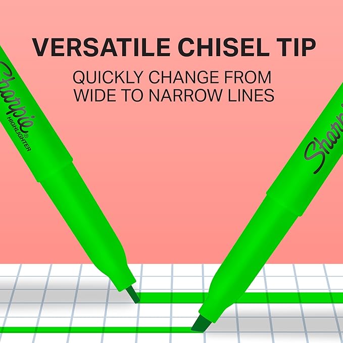Sharpie Pocket Highlighters Narrow Chisel Tip Highlighter Marker Set Pack Of 36 In 6 Assorted Fluorescent And Pastel Highlighters Ideal For Office Teacher And School Supplies