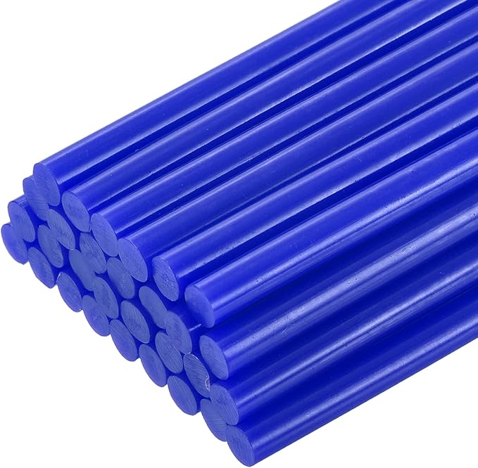 uxcell 30pcs 7mm x 200mm Full Size Hot Glue Gun Sticks 8-inch x 0.27-inch High Sticky Small Hot Glue Sticks for Glue Gun, Bright Blue