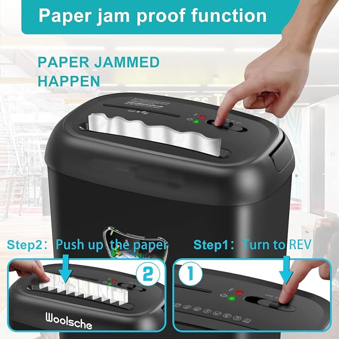 14 Sheet Cross Cut Paper Shredder, Heavy Duty Home Office Shredder with 6.6 Gallon Basket, P-4 Security Level, Jam Proof Design for Home and Office