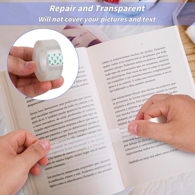 Oleitodh 48 Rolls Transparent Tape Refills, Clear Tape Dispenser Refill, Invisible Desk Tape Glossy Gift Wrap Tapes for Dispenser, Office, School, Home, 3/4 x 1000 Inches