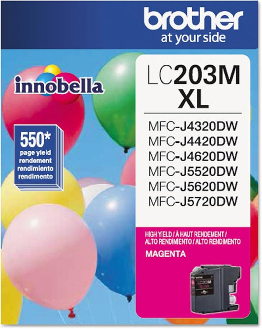 Brother Printer LC203M High Yield Ink Cartridge, Magenta, 550