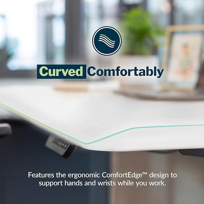 Vari ComfortEdge 80x60 L-Shape Electric Standing Desk – Height Adjustable Sit-Stand VariDesk for Corner Office with Reversible Left/Right Design + White Top/White Legs (Ships in 3 Boxes)