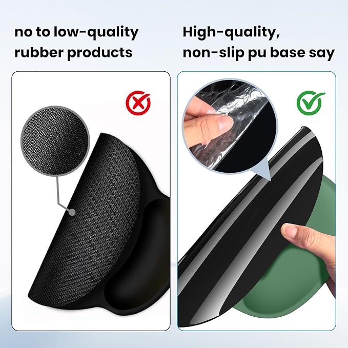 Mouse pad with Wrist Rest,Relieving Pain Memory Foam Computer pad, Ergonomic Desktop Mouse, Silicone Material Mouse pad, with Non-Slip PU Base (Green)