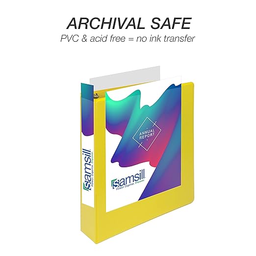 Samsill Durable 1.5 inch 3 Ring Binder, D Ring Binder, 100% Recycled Chipboard, Yellow