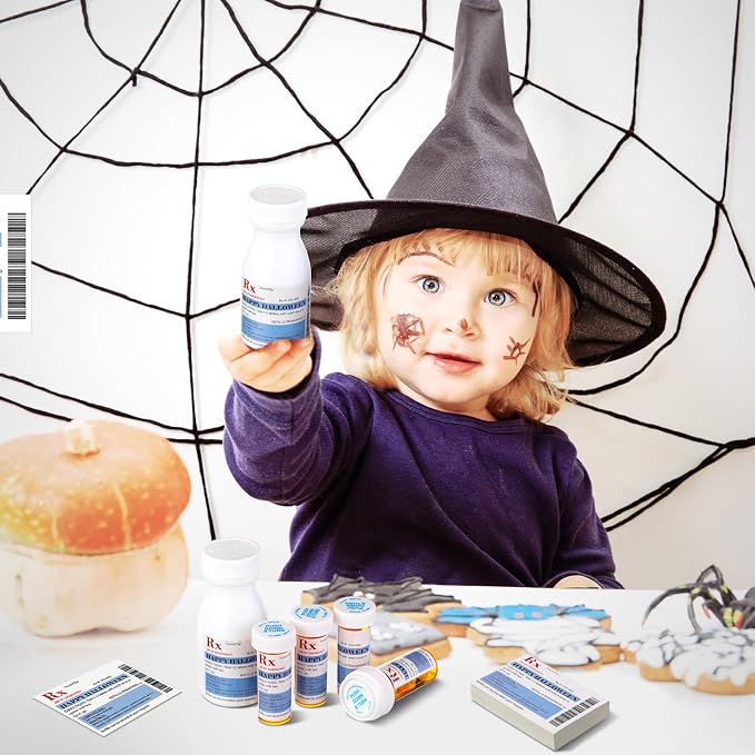 Kigeli 60 Pcs Happy Halloween Nurse Party Favors Medication Bottle Labels | Halloween Pill Bottle Stickers, Medication Pill Bottle Labels, Medicine Labels Sticker, Nursing Pharmacist Party Supply Gifts