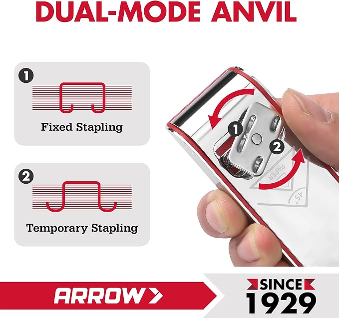 Arrow Metal Stapler, Full-Strip Stapler for Desk with 2520 Staples | 25 Sheet Capacity, Rear Staple Storage, Dual-Mode Anvil, Non-Slip Base, For Office, Classroom, and School
