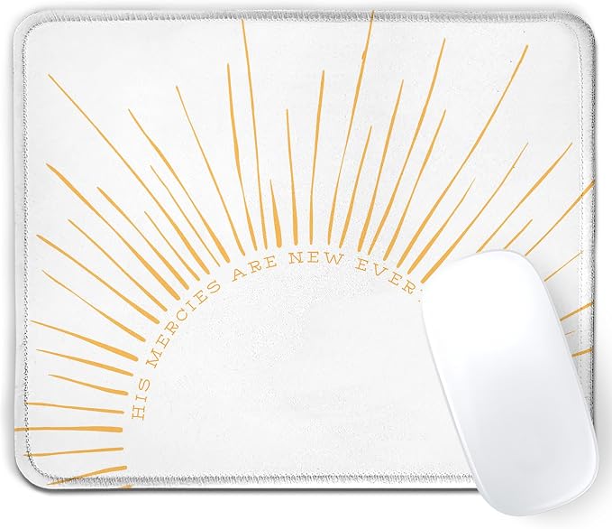 Modern Boho Sun Christian Mouse Pad 9.5x7.9in, Christian Desk Decor | His Mercies Are New Every Morning Bible Verse Religious Mousepad Mouse Mat for Home Office Dorm Computer Laptop Accessories