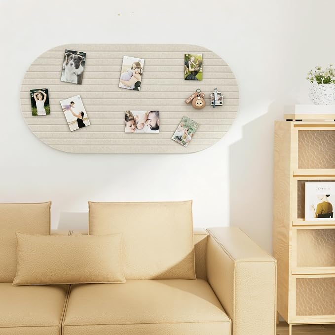 Felt Bulletin Board 47" x 24", Cork Board Alternative with 30 Push Pins | 4 Customizable Modular Decorative Felt Pin Board, Vision Board for Office Home Bedroom Wall Decor, Photo Picture Display