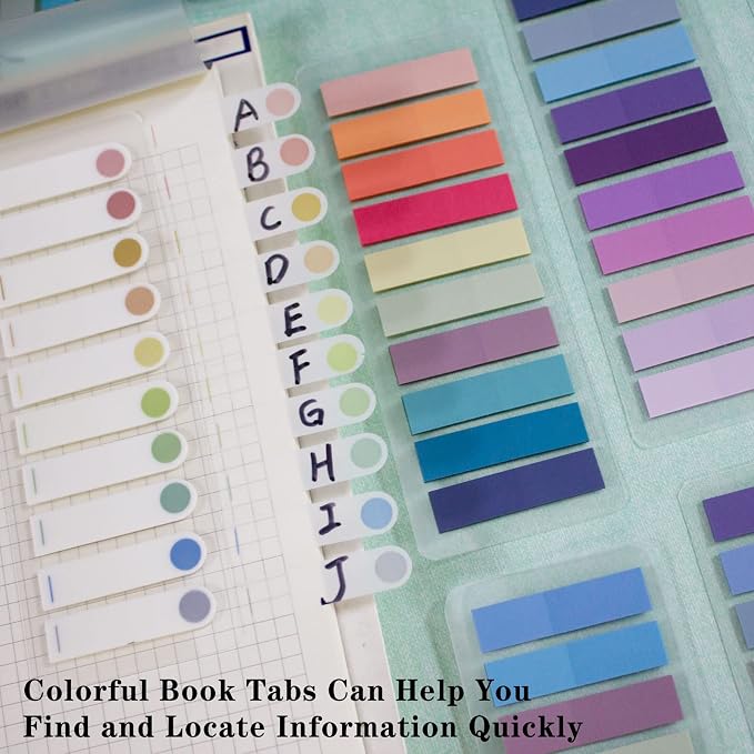 ELII 1200pcs Sticky Tabs Page Markers,Morandi Sticky Note Tabs Colored | Writable and Repositionable,Book Tabs for Annotating,Book Flags Tabs Strip Index Tabs,Page Tabs,Bible Study,Safety Material