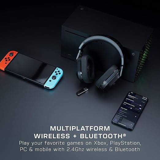 Turtle Beach Stealth 600 Wireless Multiplatform Amplified Gaming Headset for Xbox Series X|S, Xbox One, PC, PS5, PS4 & Mobile – Bluetooth, 80-Hr Battery, Noise-Cancelling Mic – Black (Renewed)