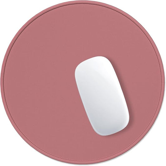 Hsurbtra Mouse Pad, Premium-Textured Small Round Mousepad 8.7 x 8.7 Inch Dark Red, Stitched Edge Anti-Slip Waterproof Rubber Pretty Cute Computer Mat for Office Home Gaming Laptop Men Women Kids