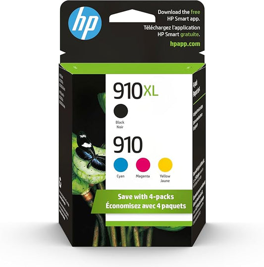 HP 910 Black, Cyan, Magenta, Black Ink Cartridge (Black XL + CMY)