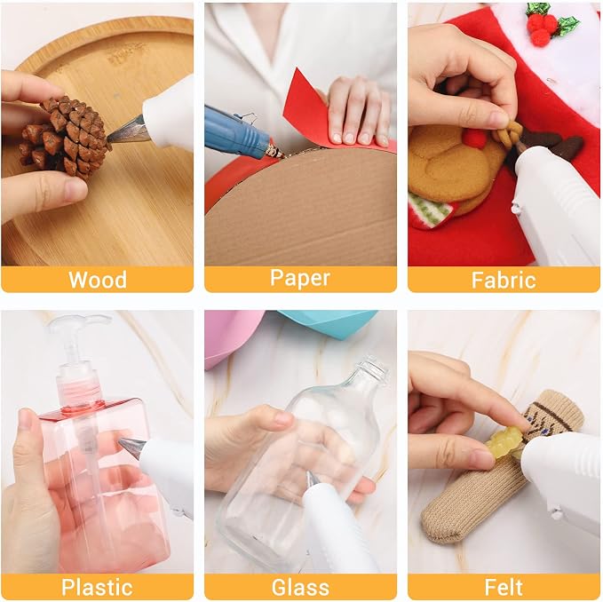 Glitter Hot Glue Sticks Full Size, Manarty 8" Long x 0.43" Dia Color Hot Melt Glue Sticks Bulk, Craft Adhesive Waxing Sticks Standard for Cards, Sealing, Holiday Decoration, Art, DIY, Stamp, 24 PCS