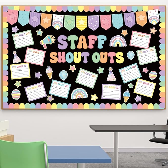 Employee Recognition Bulletin Board Decor - 20 Paper Cutouts Expressing | Expressing Appreciation and Acknowledgment, Perfect for School, Classroom, and Office Wall Decor (Bohemia)