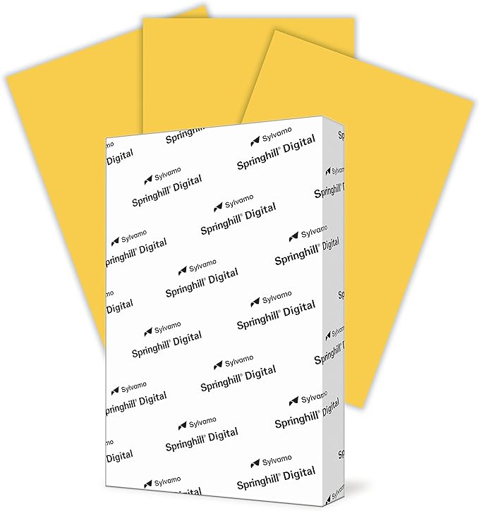 Springhill 11” x 17” Goldenrod Yellow Colored Cardstock Paper, 67lb Vellum Bristol, 147gsm, 250 Sheets (1 Ream) – Premium Lightweight Cardstock, Vellum Printer Paper with Textured Finish – 086004R
