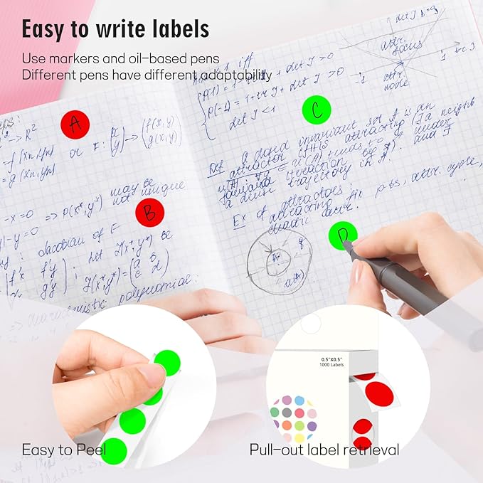 PARLAIM 1/2" Circle Dot Stickers 2 Rolls Pack 2000 Color Coded Labels for Home Commerce Business, Fluorescent Green + Red