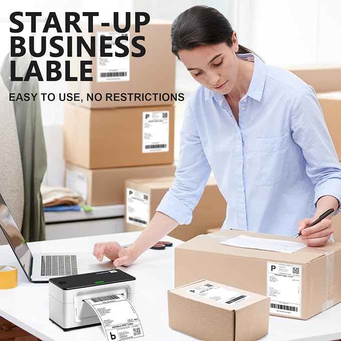 4x6 Direct Thermal Labels with 220 Labels/Roll - Premium Adhesive & Perforated, Water & Grease Resistant Labels Compatible with Rollo, Label Printer