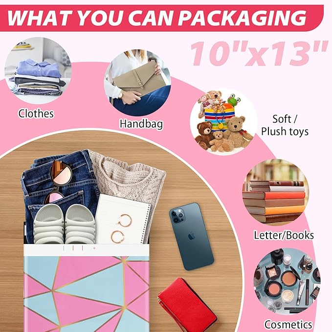 Oududianzi 100PCS Poly Mailers 10x13, Waterproof Shipping Bags, Thick Mailing Bags, Mailers Poly Bags, Shipping Envelopes, Cute Packaging Bags for Online and Offline Small business